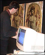 A computer directs the digital camera