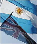 British and Argentine flags in Buenos Aires