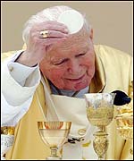 Pope John Paul II at communion