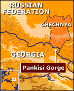 Map of Georgia showing Pankisi Gorge
