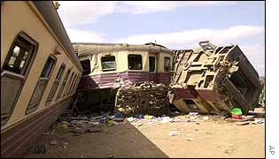 Train wreckage