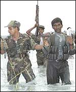 Rebel troops in training