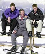 Princes William and Harry with their father Prince Charles