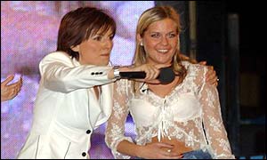 Davina McCall and Kate Lawler after the Big Brother finale