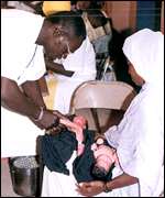 Mother of twins in Mali is attended to in hospital