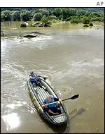 A dinghy on the Elbe