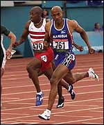 Frankie Fredericks races to victory in Manchester