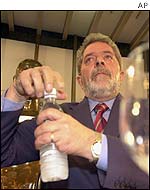 The leader of the left-wing Workers Party, Luiz Inacio Lula da Silva.
