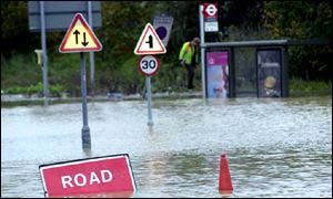 Flooded road