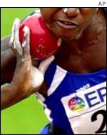 A shot putter