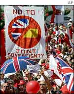 Banners at rally