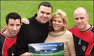 Rob Ullathorne, Dean and Kirsty Smith, and Robert Page