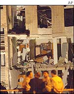 Damaged Civil Guard barracks in Santa Pola