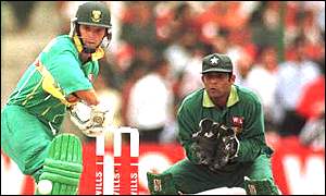 Latif keeping wicket against South Africa