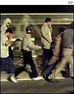 Refugees making a dash for the tunnel