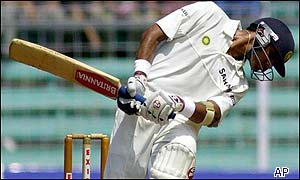 Dravid batting against West Indies