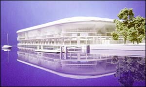 An artist's impression of Craven Cottage after it gets rebuilt