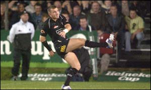 Lee Jarvis kicks 11 points for Neath in the match