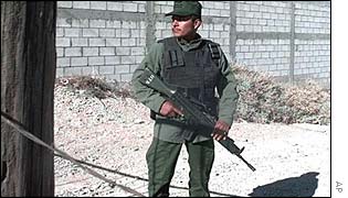 Mexican soldier on patrol