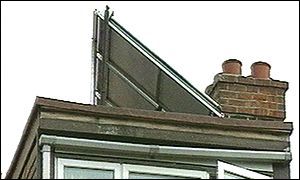 Solar panels on Peter Ashworth's roof