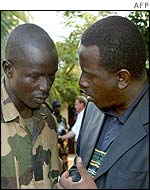 Rebel Tuho Fozie with Senegalese mediator Cheikh Tidiane Gadio