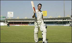 Australia captain Steve Waugh returns to the pavilion 