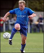 Team Bath striker Barry Lavety in action against Horsham