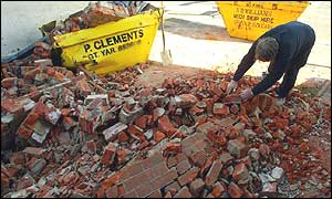 Collapsed wall
