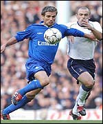 Chelsea's Enrique de Lucas and Spurs Stephen Carr