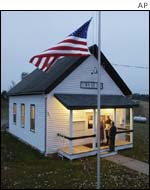 Voters arrive early at the May Town Hall to cast their ballots