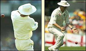 Matthew Hayden is dropped twice as England falter in the field on day one of the first Test