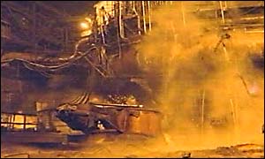 The explosion tore apart blast furnace no.5