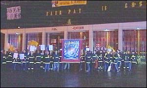 Firefighters in Belfast walked out at 1800 GMT