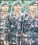 Bangladeshi soldiers on parade