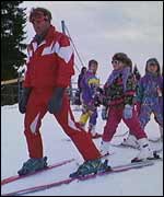 Skiing lesson