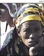 Displaced woman