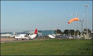 Aircraft on runway