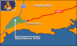 Blackdown Hills map