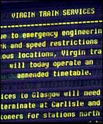 Station board announces delays