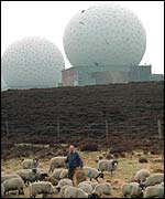 Picture of former radar spheres (taken in 1994)
