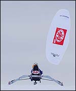 Buggy pulled by kite