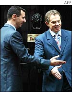 Syrian President Bashar al-Assad (left) with British Prime Minister Tony Blair 