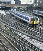 A train outside a London station