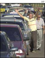 Queue at a petrol station in Caracas
