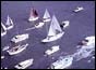 Flotilla escorts Chay Blyth into harbour