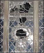 Damage to stained glass windows