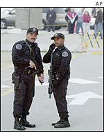 Kennedy Space Center SWAT team members stand guard 