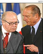 Hans Blix and Jacques Chirac meeting in Paris