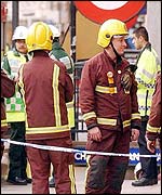 Firemen at Chancery Lane station