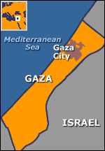 Map of Gaza showing Gaza City